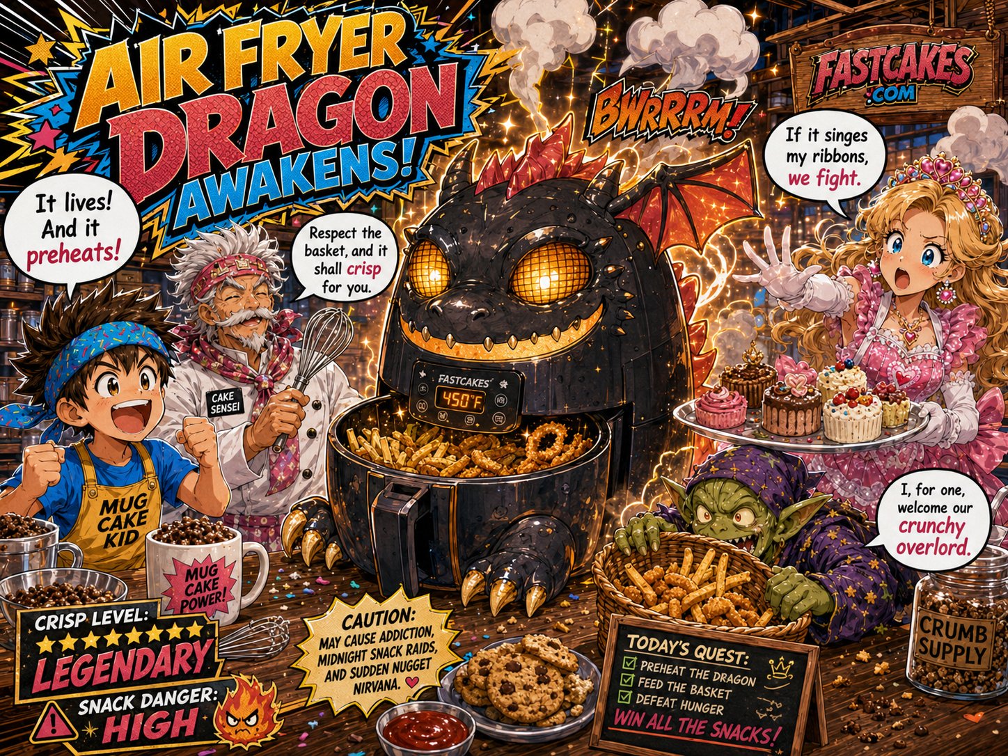 Air Fryer Dragon joke representing real air fryer heat safety