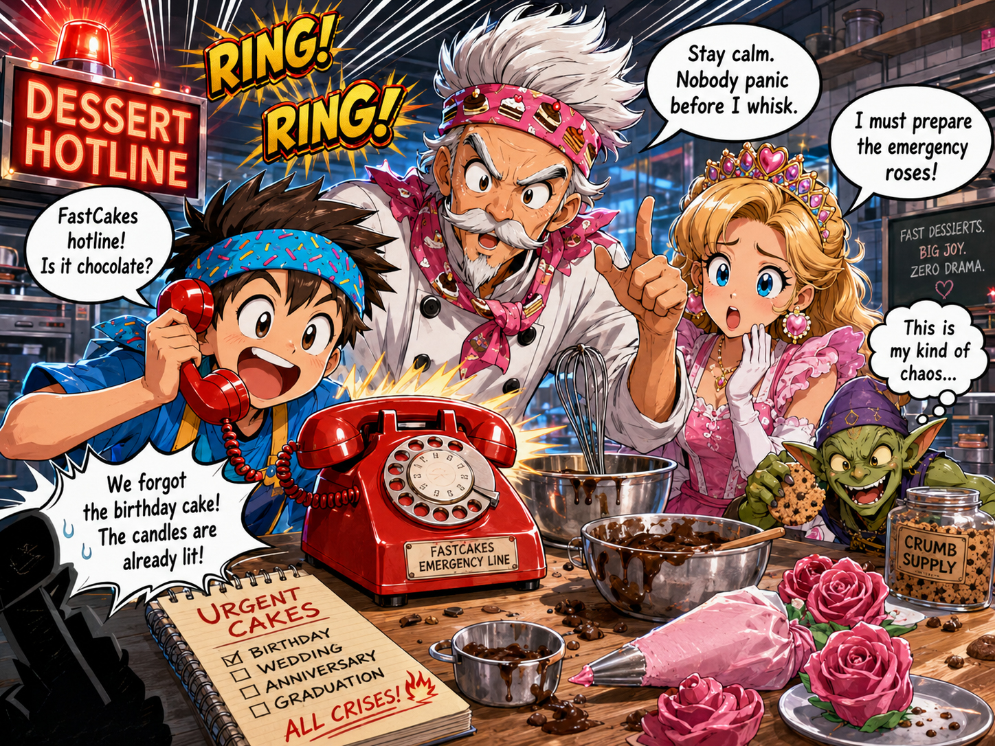 FastCakes dessert hotline ringing