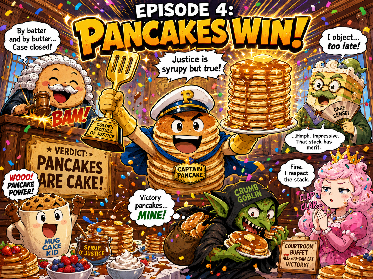Pancakes win the court case in Episode 4