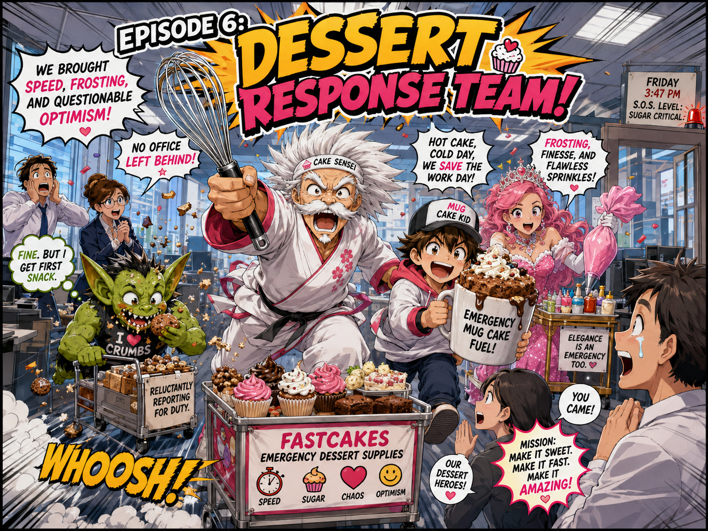 Crumb Goblin confession representing no guarantee against dessert theft