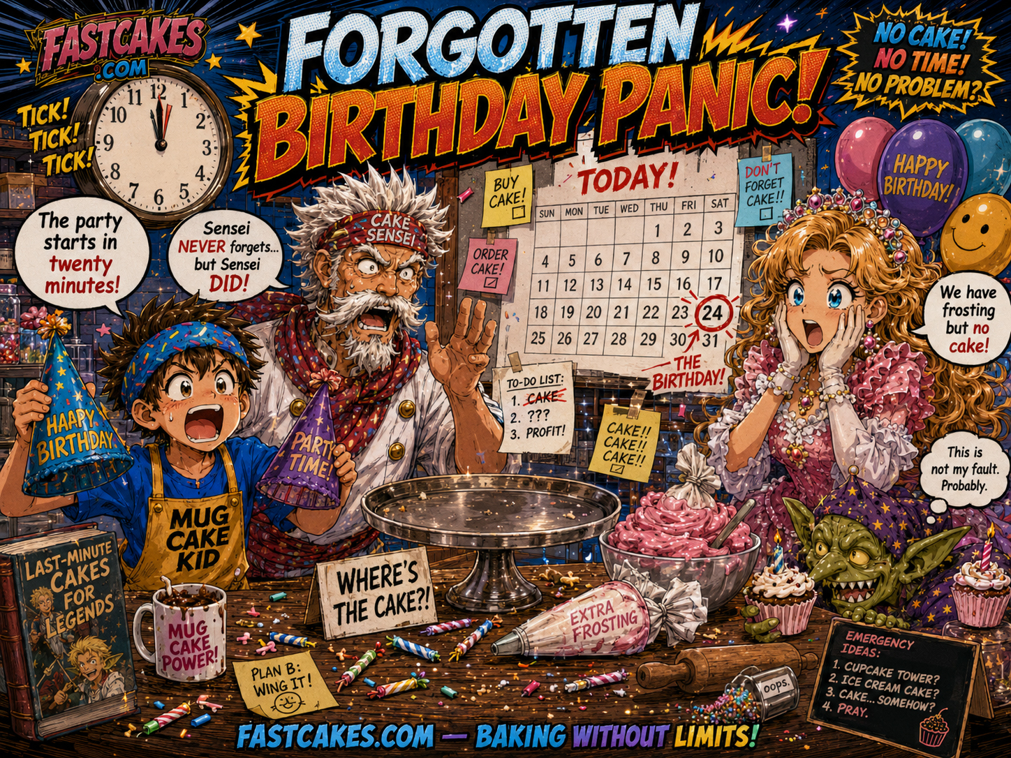 Forgotten birthday cake panic