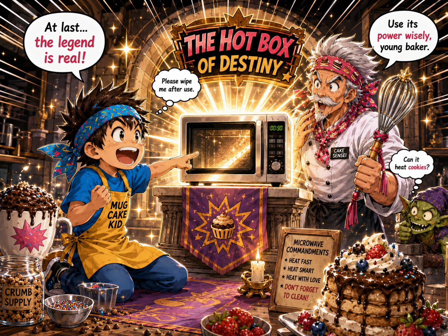 Mug Cake Kid finds the microwave