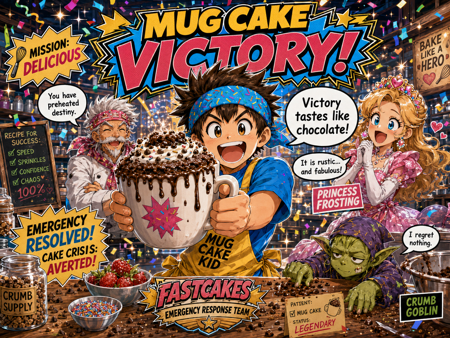Mug cake with fast frosting victory