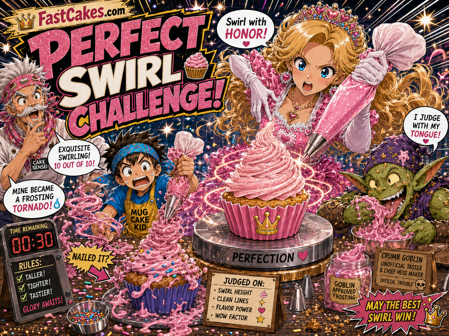 Perfect swirl challenge during fast frosting training